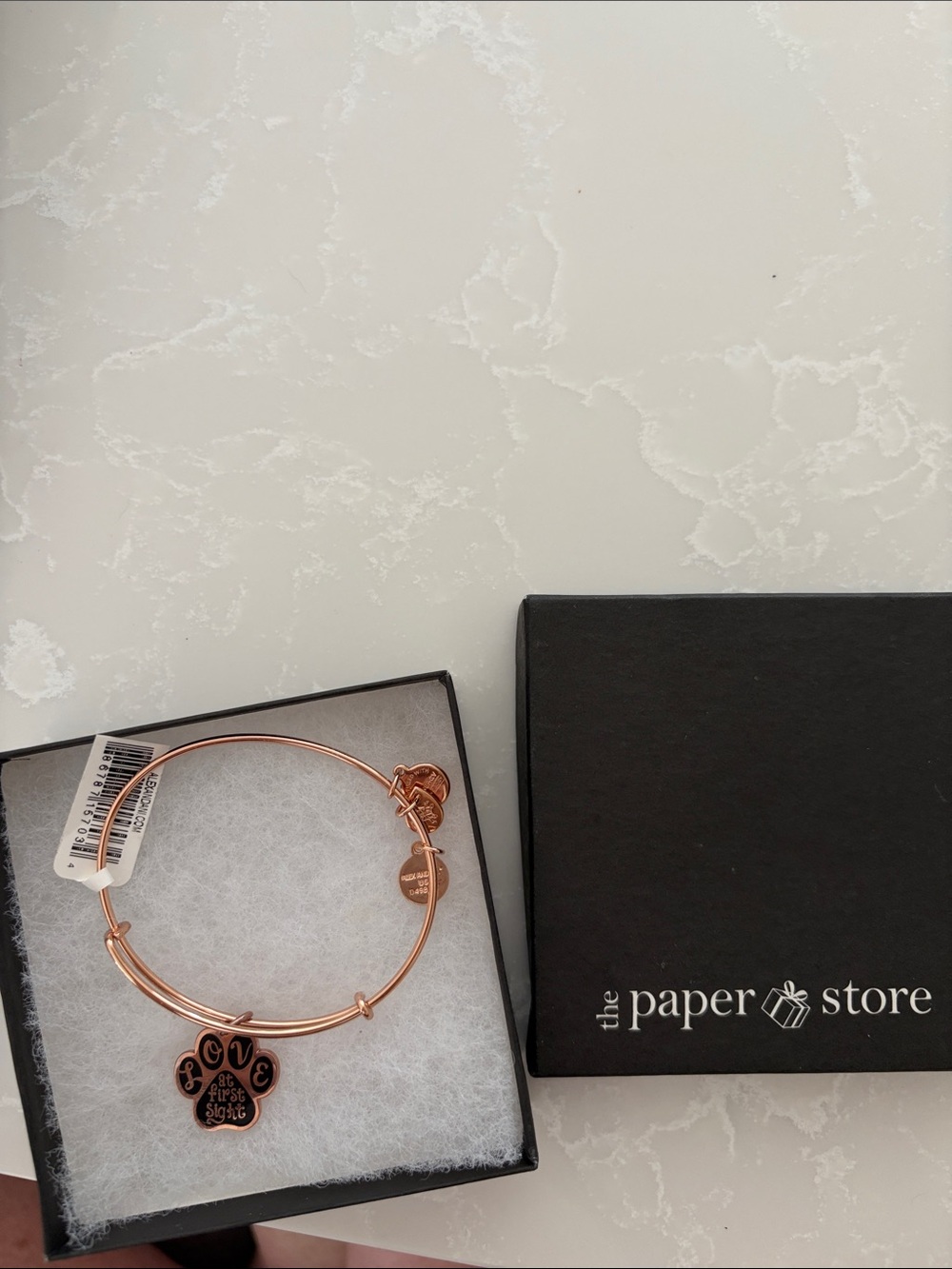 Alex and Ani Rose Gold Pet Paw Charm Bangle